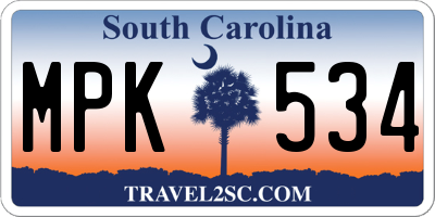 SC license plate MPK534