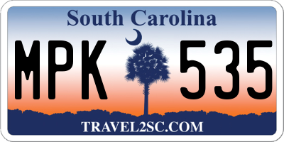 SC license plate MPK535
