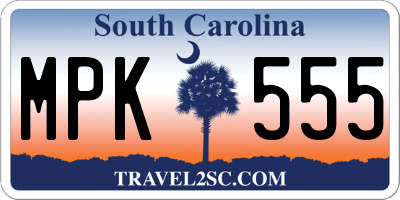 SC license plate MPK555
