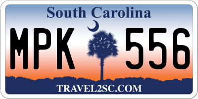 SC license plate MPK556