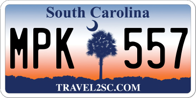 SC license plate MPK557