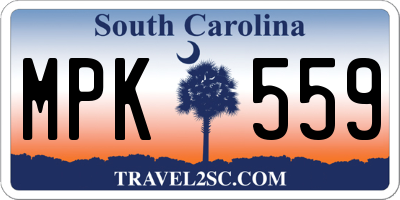 SC license plate MPK559