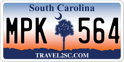 SC license plate MPK564