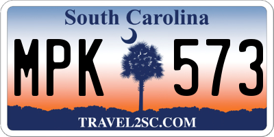 SC license plate MPK573