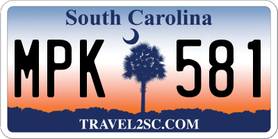 SC license plate MPK581