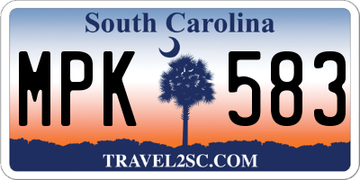 SC license plate MPK583