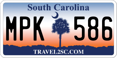 SC license plate MPK586