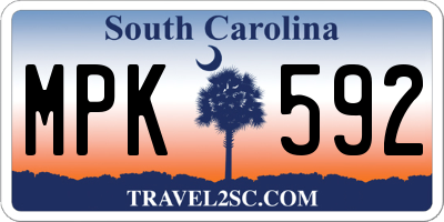 SC license plate MPK592