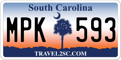 SC license plate MPK593