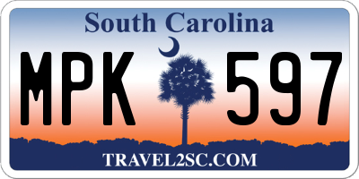 SC license plate MPK597