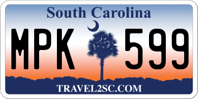 SC license plate MPK599