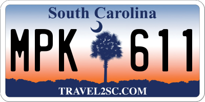 SC license plate MPK611