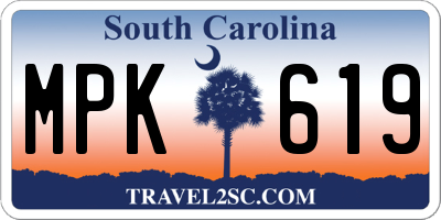 SC license plate MPK619