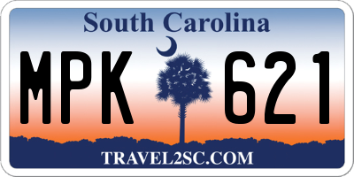 SC license plate MPK621