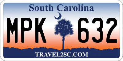 SC license plate MPK632