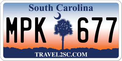 SC license plate MPK677