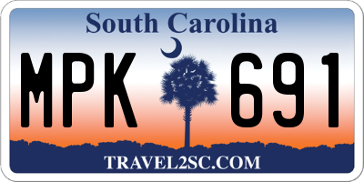 SC license plate MPK691