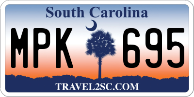 SC license plate MPK695