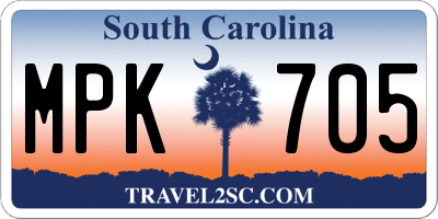 SC license plate MPK705