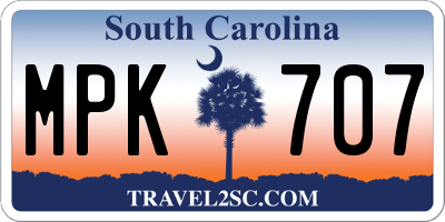 SC license plate MPK707