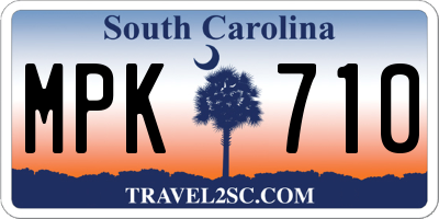 SC license plate MPK710
