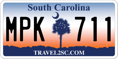 SC license plate MPK711
