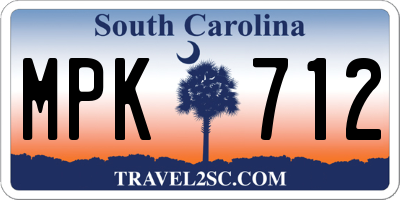 SC license plate MPK712
