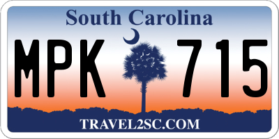 SC license plate MPK715