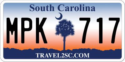 SC license plate MPK717