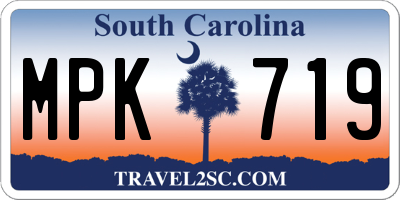 SC license plate MPK719