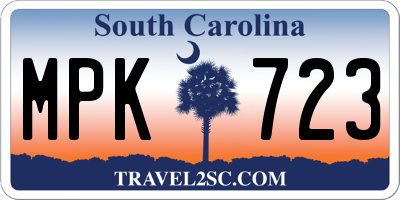 SC license plate MPK723