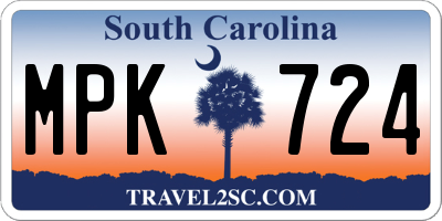 SC license plate MPK724