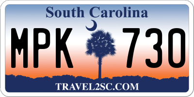 SC license plate MPK730