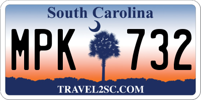 SC license plate MPK732