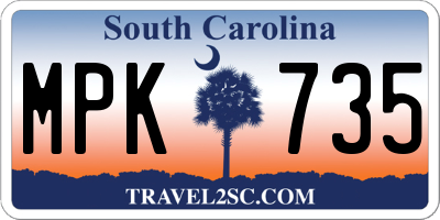 SC license plate MPK735