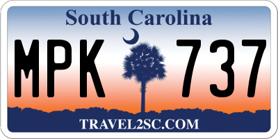 SC license plate MPK737