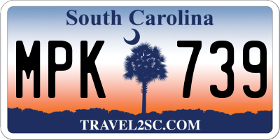 SC license plate MPK739