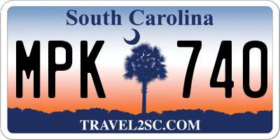 SC license plate MPK740