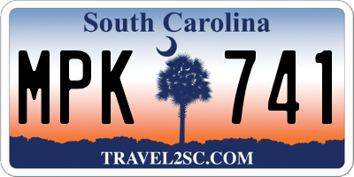SC license plate MPK741
