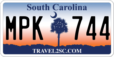 SC license plate MPK744