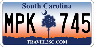 SC license plate MPK745