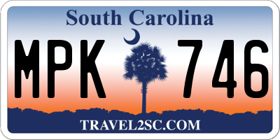 SC license plate MPK746