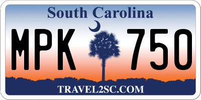 SC license plate MPK750