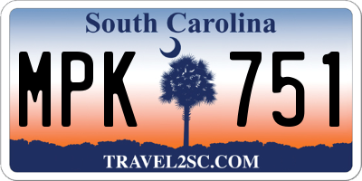 SC license plate MPK751