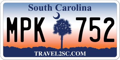 SC license plate MPK752