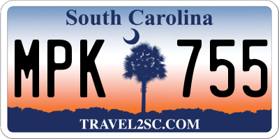 SC license plate MPK755