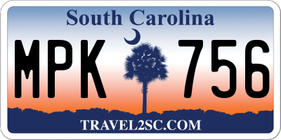 SC license plate MPK756