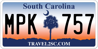 SC license plate MPK757