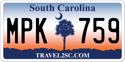 SC license plate MPK759