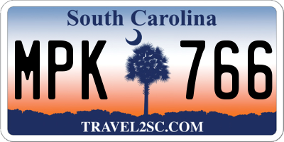 SC license plate MPK766